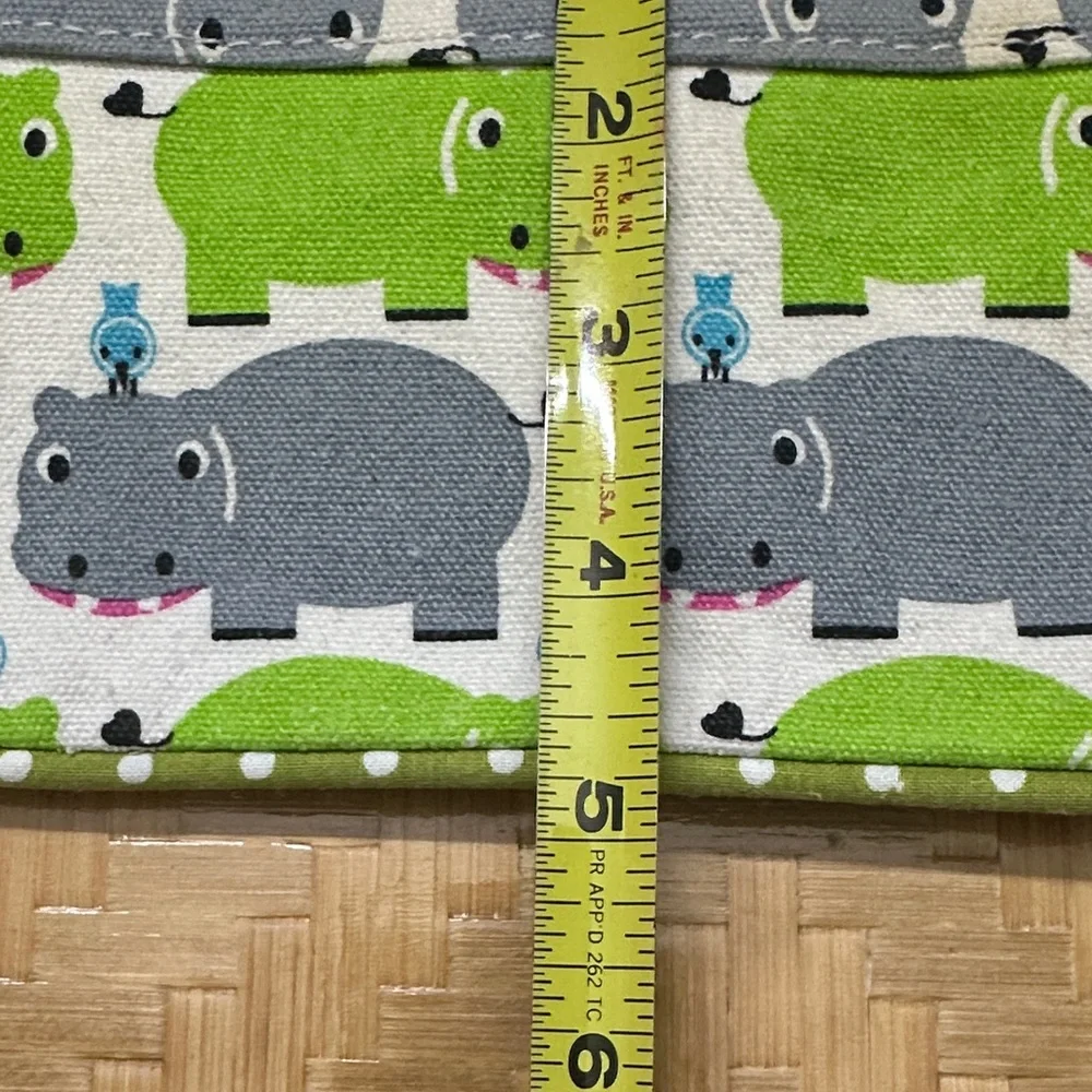 Bungalow 360 Green and Gray Hippo Wristlet